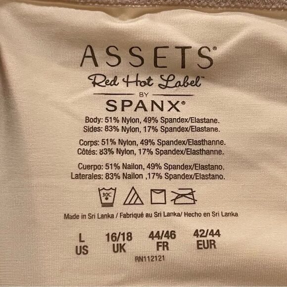 Assets by Spanx Tan/Nude Slip High Waist Polka Dot, Size L - Picture 5 of 7